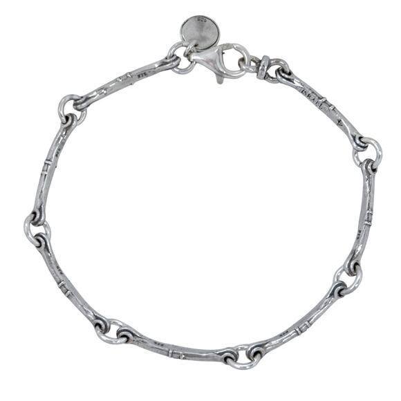 Estate Silpada Sterling Silver 925 Bamboo Bar Link Bracelet 7.5" B1696 - Picture 4 of 8